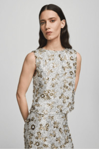 MSCH Magnolia SL Top  EMB | Silver/T Coco