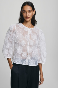 Tops 1: MSCH Ismene 3/4 Shirt Emb | Bright White