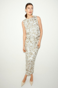 Shorts And Skirts: MSCH Magnolia HW Skirt EMB | Silver/T Coco