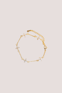 Jewellery 1: Sparkle Star Charm 14k Gold Plate Plate Bracelet