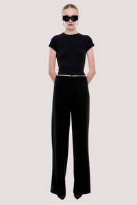 Alessa Relaxed Soft Jersey Pant | Black