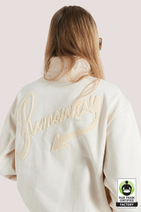 Sweatshirts: Runaway Scrawl Zip-Up Sweatshirt | Ecru