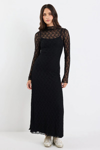 Maxi Dresses: Keepsake Black Lace Long Sleeve Maxi Dress