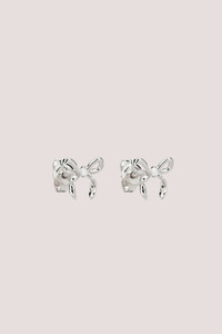 Sterling Silver Forever More Bow Stud Earrings