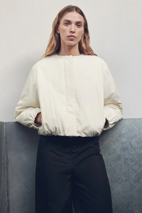 Zoie Padded Bomber Jacket | Antique White