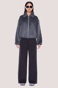 Maeve Wool Blend Bomber | Grey