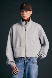 Runaway Zip Front Sweatshirt | Grey Marle