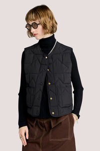 Quilted Drift Vest | Black