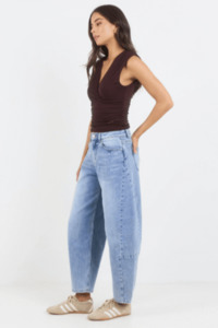 Jeans And Pants: Graduate Light Blue Stretch Barrel Jeans