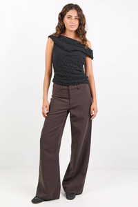 Fierce Chocolate Low Rise Stretch Wide Pants