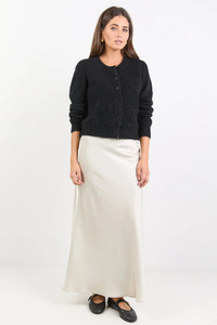 Shorts And Skirts: Prodigy Pearl Satin Bias Maxi Skirt