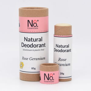 Natural Deodorant – Rose Geranium – Compostable Tube – No. 8 Essentials