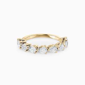 Diamond Coloured Stone Rings: ELISE PEAR EAST WEST DIAMOND BAND