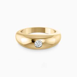 Diamond Coloured Stone Rings: ASPEN DIAMOND DOME RING