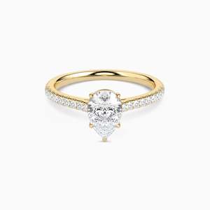 Engagement: LUNA PEAR ACCENTED SOLITAIRE