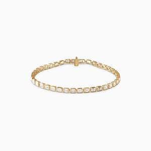 Diamond Tennis Bracelets: KAIA EMERALD BEZEL TENNIS BRACELET