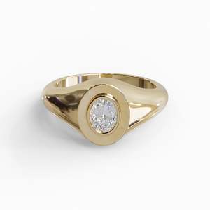Diamond Coloured Stone Rings: Ellie Oval Signet Ring