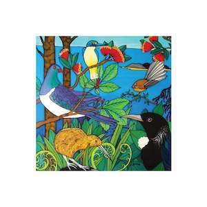 Jo May Textured NZ Birds - 3D Cork Backing Ceramic Tile - Wall Hanging