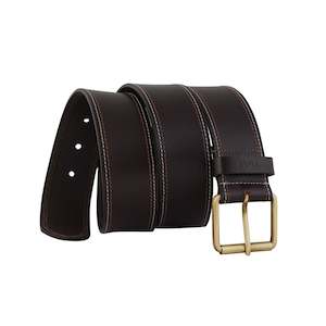 Genuine Leather Belt - Contrast Stitching Black - 1750BL