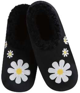 Foot Covering: Slumbies - Women's Large Simply Daisy All Day Black Foot Covering
