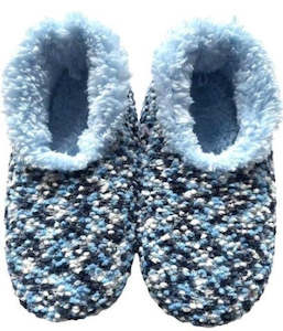 Slumbies - Women's Medium Blue Popcorn Stitch Foot Covering