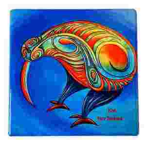 Ceramic Arts: Ceramic Square Coasters Set - Kiwi