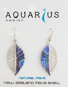 Paua & Metal Leaf Earring