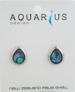 Paua - Teardrop With Crystal Earring