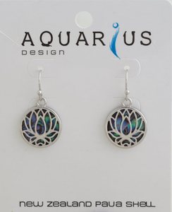Paua - Lotus Small Hook Earring