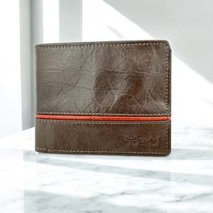 Men's Genuine Leather Two Tone Wallet with Coin Pocket - Brown
