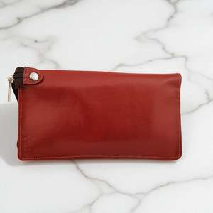 Genuine Leather: Genuine Leather Zip Around Travel Wallet - Tan