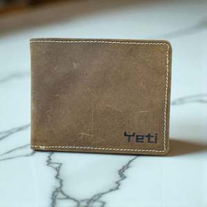 Men's Genuine Leather Bi Fold with Flip Over Card Slots - Crazy Brown