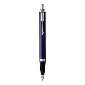 Personalised Pens: Personalised Parker IM Blue Chrome Trim Ballpoint Pen