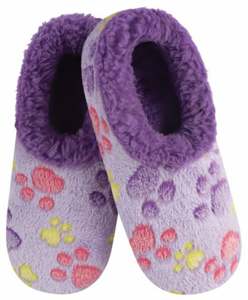 Slumbies - Women's Large Paw Print Purple Foot Covering
