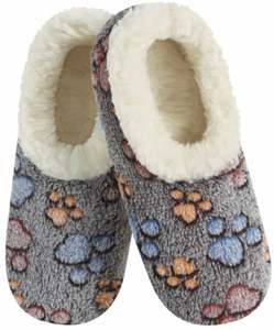 Slumbies - Women's Large Paw Print Black Foot Covering