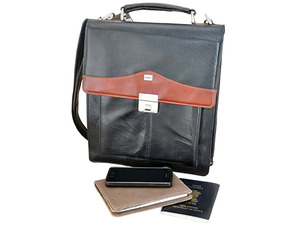 Genuine Leather: Men’s Genuine Leather Small Crossbody Office Bag - Atul BL TAN