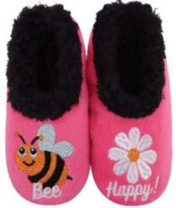 Slumbies - Women's Medium Pairables Bee Happy Pink Foot Covering