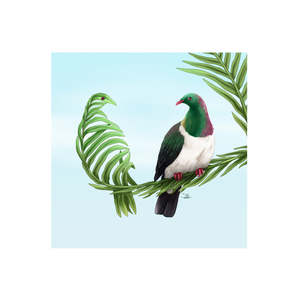 Ceramic Arts: Sophie Blokker Textured Mirror Kereru - 3D Cork Backing Ceramic Tile - Wall Hanging