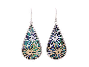 Kiwiana Jewellery: Kiwicraft Water Drop Paua Shell Earrings with Box
