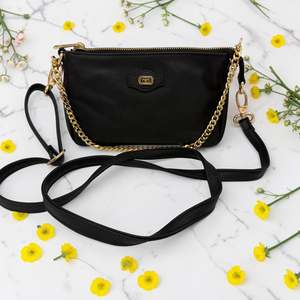 Woman's Genuine Leather Mini Crossbody Purse - Black