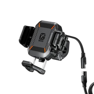 Kewig M33A Motorcycle Phone Mount with 15W Wireless Charging, Anti-Theft & Shock Absorption