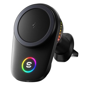 ESSAGER T15 15W Magnetic Car Wireless Charger Vent Mount with Cooling Fan & RGB Light