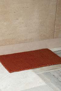 Entrance Mats: Unplugged Checkers Terracotta Entrance Mat