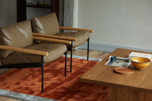 Bamboo Blend: Bamboo Silk and Wool Stripe Marigold / Fog Grey