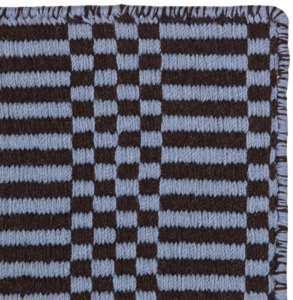 Unplugged Checkers Wool Entrance Mat Cornflower (Display Stock)