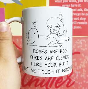 Private Part Mugs: Touch my butt mug