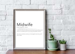 Midwife Themed: Midwife definition print