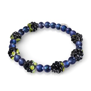 Jewelry: Blue x Midnight Blue Pearl | .925 Sterling Silver | Berry Bracelet