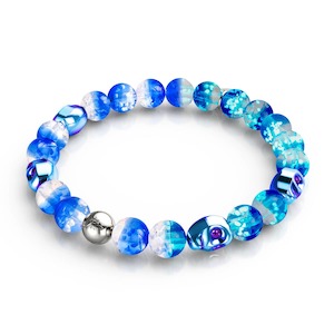 Jewelry: Eerie Tides | .925 Sterling Silver | Firefly Glass Skull Bracelet