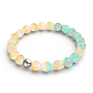 Jewelry: Sunset Spectre | .925 Sterling Silver | Firefly Glass Skull Bracelet